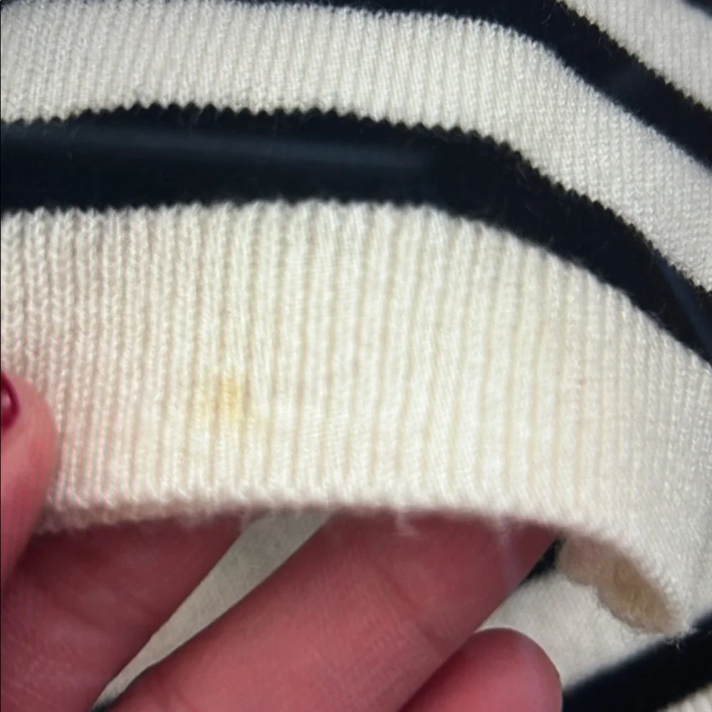 Kate Spade Broome Street Heart Patch Striped Sweater, XS